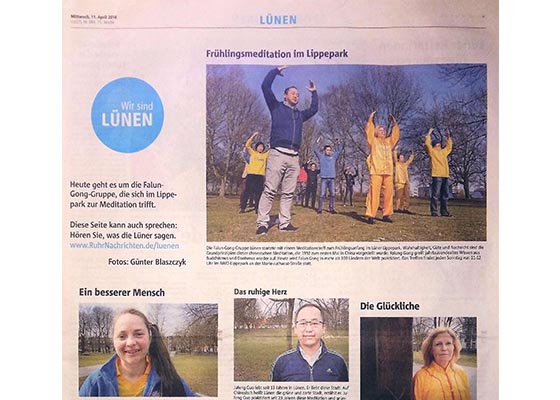 Image for article گزارش‌ روزنامه آلمانی درباره تمرین گروهی فالون گونگ در یک پارک